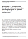 Evaluación de la Calidad Nutritiva de Forraje Verde de Cebada Hordeum vulgare Hidropónico, fertilizado con soluciones de guano de Cuy Cavia porcellus a dos concentraciones.