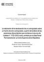 La valoración de la declaración de un coimputado sobre un hecho de otro coimputado; a partir del análisis de las posiciones discordantes que contiene el recurso de nulidad n°-1722-2013-Junín, emitido por la Sala Penal Permanente de la Corte Suprema de la República