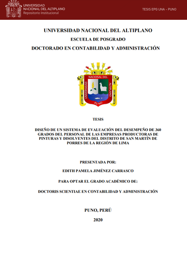 Diseño de un sistema de evaluación del desempeño de 360 grados del personal de las empresas productoras de pinturas y disolventes del Distrito de San Martín de Porres de la Región de Lima