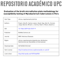 Evaluation of the broth microdilution plate methodology for susceptibility testing of Mycobacterium tuberculosis in Peru