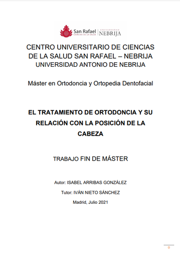 EL TRATAMIENTO DE ORTODONCIA Y SU RELACIÓN CON LA POSICIÓN DE LA CABEZA