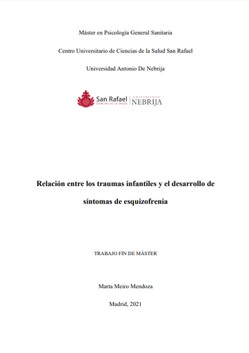 Relación entre los traumas infantiles y el desarrollo de síntomas de esquizofrenia