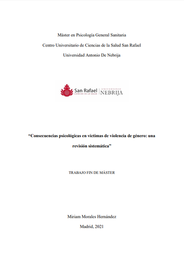 Consecuencias psicológicas en víctimas de violencia de género: una revisión sistemática