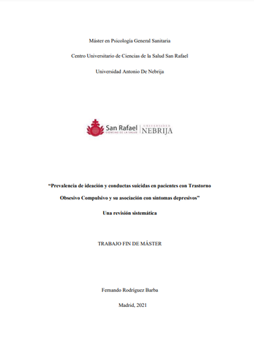 Prevalencia de ideación y conductas suicidas en pacientes con Trastorno Obsesivo Compulsivo y su asociación con síntomas depresivos