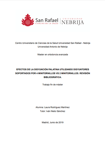 EFECTOS DE LA DISYUNCIÓN PALATINA UTILIZANDO DISYUNTORES SOPORTADOS POR 4 MINITORNILLOS VS 2 MINITORNILLOS