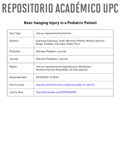 Near-hanging Injury in a Pediatric Patient