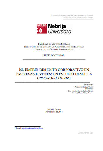 El Emprendimiento corporativo en empresas jóvenes: un estudio desde la Grounded Theory