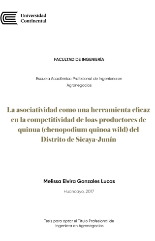 La asociatividad como una herramienta eficaz en la competitividad de los productores de quinua (chenopodium quinoa wild)) del distrito de Sicaya – Junín