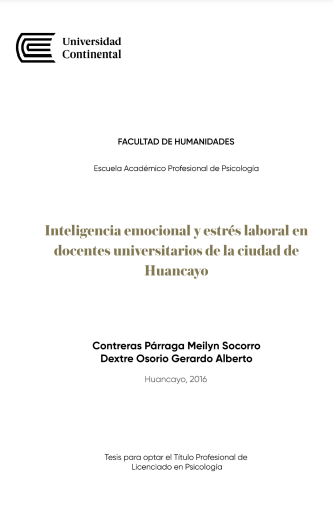 Inteligencia emocional y estrés laboral en docentes universitarios de la ciudad de Huancayo