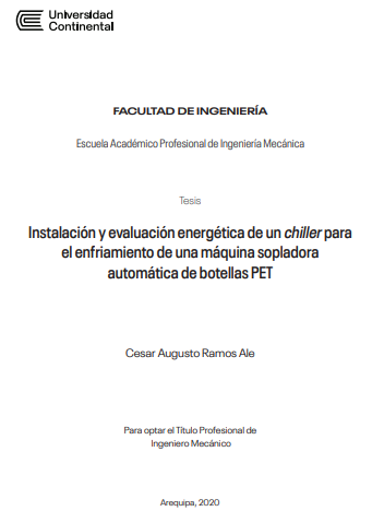 Instalación y evaluación energética de un chiller para el enfriamiento de una máquina sopladora automática de botellas PET