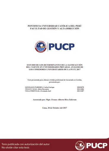 Estudio de los determinantes de la satisfacción del cliente en universidades privadas