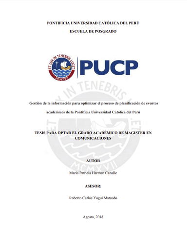 Gestión de la información para optimizar el proceso de planificación de eventos académicos de la PUCP