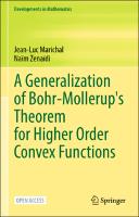 A Generalization of Bohr-Mollerup's Theorem for Higher Order Convex Functions