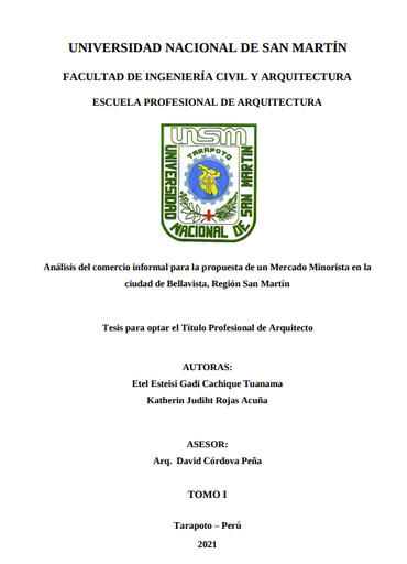 Análisis del comercio informal para la propuesta de un Mercado Minorista en la ciudad de Bellavista