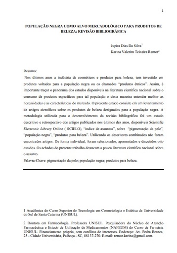 População negra como alvo mercadológico para produtos de beleza: revisão bibliográfica