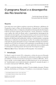 O programa Reuni e o desempenho das Ifes brasileiras