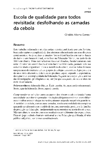 Escola de qualidade para todos revisitada: desfolhando as camadas da cebola