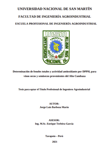 Determinación de fenoles totales y actividad antioxidante por DPPH para vinos