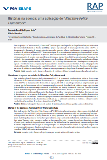 Stories in the agenda: a Narrative Policy Framework study