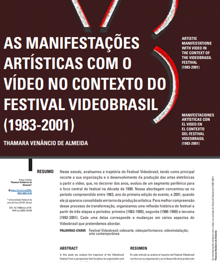 AS MANIFESTAÇÕES ARTÍSTICAS COM O VÍDEO NO CONTEXTO DO FESTIVAL VIDEOBRASIL (1983-2001)