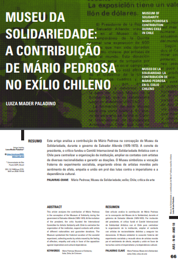 MUSEU DA SOLIDARIEDADE: A CONTRIBUIÇÃO DE MÁRIO PEDROSA NO EXÍLIO CHILENO