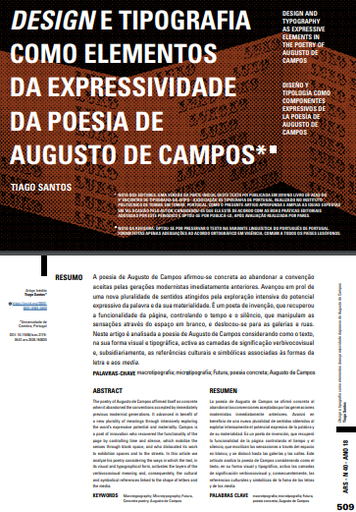 DESIGN E TIPOGRAFIA COMO ELEMENTOS DA EXPRESSIVIDADE DA POESIA DE AUGUSTO DE CAMPOS
