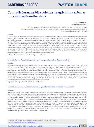 Contradições na prática coletiva da agricultura urbana: uma análise Bourdieusiana