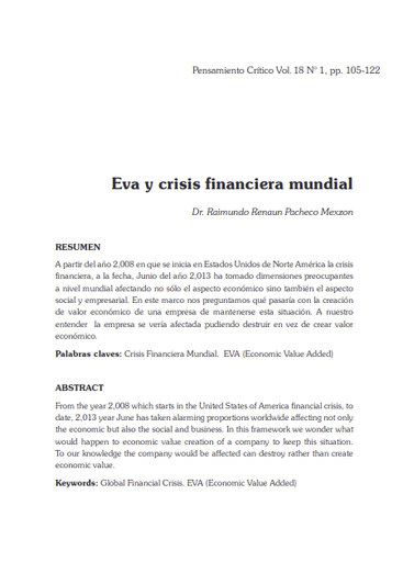 Eva y crisis financiera mundial