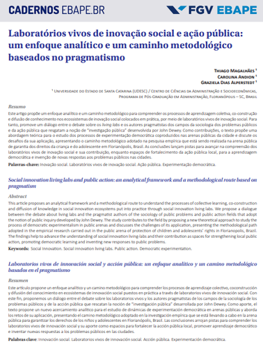 Laboratórios vivos de inovação social e ação pública: um enfoque analítico e um caminho metodológico baseados no pragmatismo