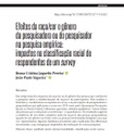 Efeitos da raça/cor e gênero da pesquisadora ou do pesquisador na pesquisa empírica: impactos na classificação racial de respondentes de um survey