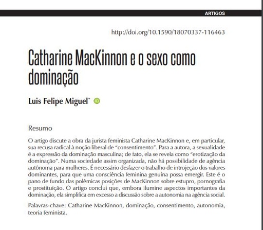 Catharine MacKinnon e o sexo como dominação