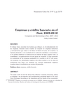 Empresas y crédito bancario en el Perú: 2009 - 2012