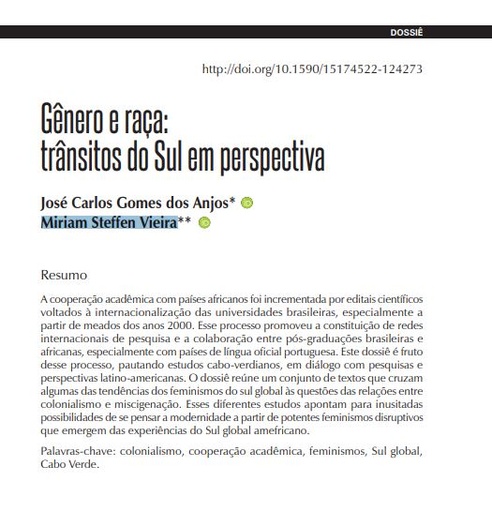 Gênero e raça: trânsitos do Sul em perspectiva
