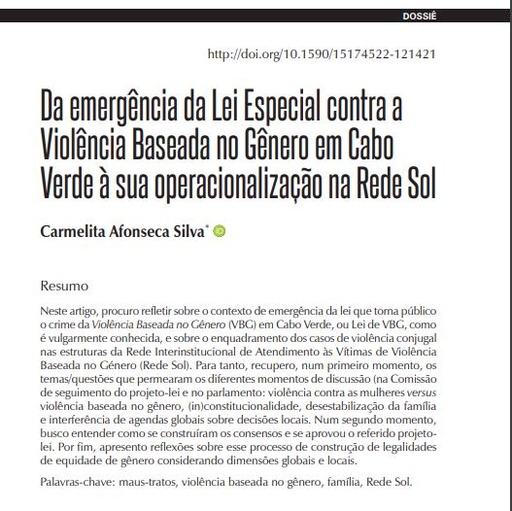 Da emergência da Lei Especial contra a Violência Baseada no Gênero em Cabo Verde à sua operacionalização na Rede Sol