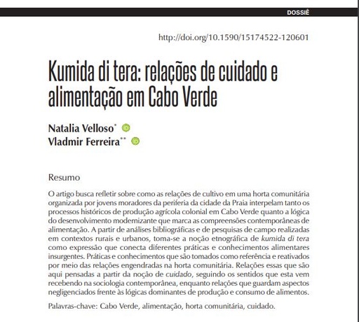 Kumida di tera: relações de cuidado e alimentação em Cabo Verde