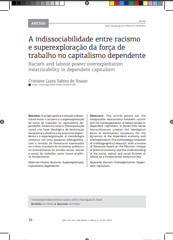 A indissociabilidade entre racismo e superexploração da força de trabalho no capitalismo dependente