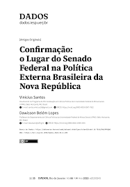 Confirmação: o Lugar do Senado Federal na Política Externa Brasileira da Nova República