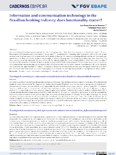 Information and communication technology in the Brazilian banking industry: does functionality matter?