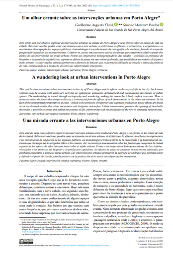 Um olhar errante sobre as intervenções urbanas em Porto Alegre