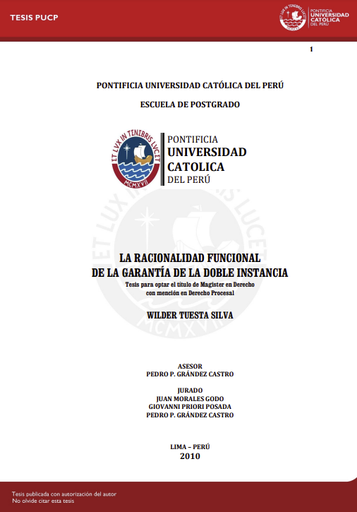 La racionalidad funcional de la garantía de la doble instancia