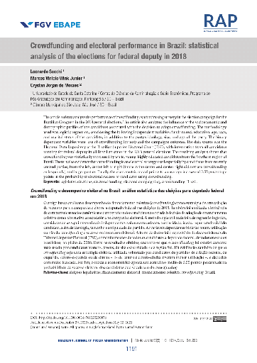 Crowdfunding e desempenho eleitoral no Brasil: análise estatística das eleições para deputado federal em 2018