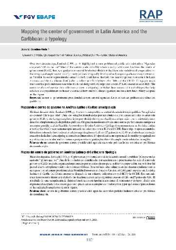 Mapping the center of government in Latin America and the Caribbean: a typology