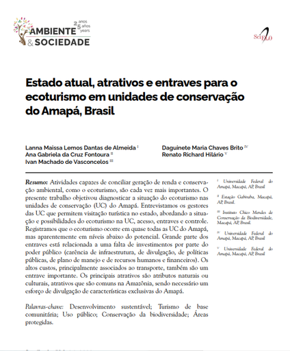 Estado atual, atrativos e entraves para o ecoturismo em unidades de conservação do Amapá, Brasil