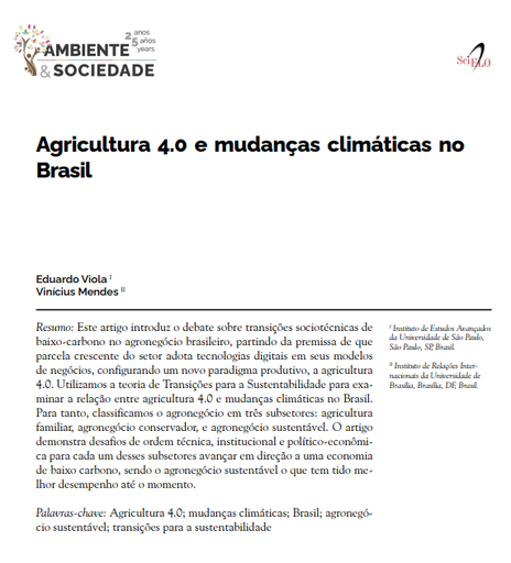 Agricultura 4.0 e mudanças climáticas no Brasil