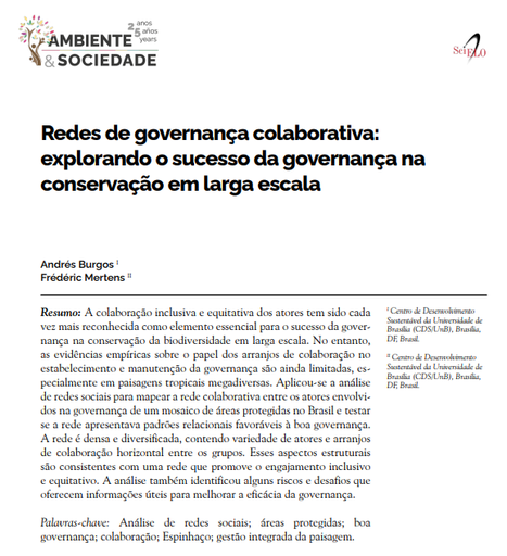 Redes de governança colaborativa: explorando o sucesso da governança na conservação em larga escala