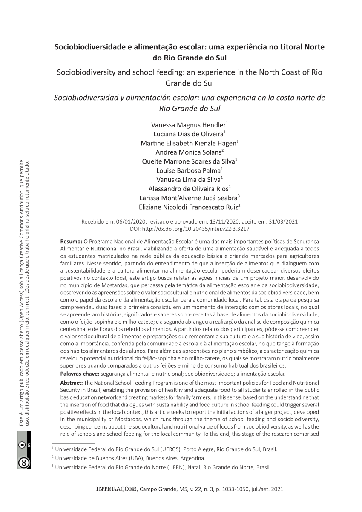 Sociobiodiversidade e alimentação escolar: uma experiência no Litoral Norte do Rio Grande do Sul