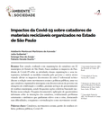 Impactos da Covid-19 sobre catadores de materiais recicláveis organizados no Estado de São Paulo