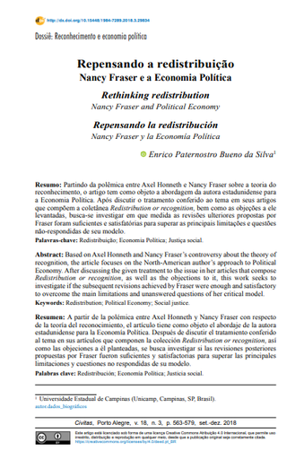 Repensando a redistribuição: Nancy Fraser e a Economia Política