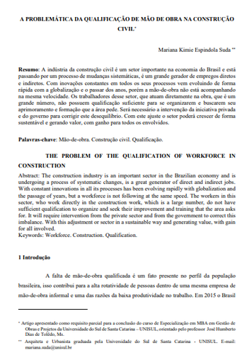 A problemática da qualificação da mão de obra na construção civil