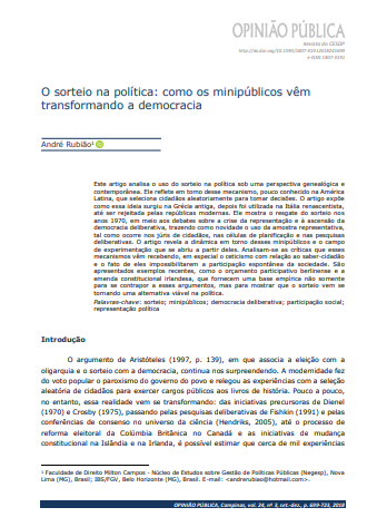O sorteio na política: como os minipúblicos vêm transformando a democracia